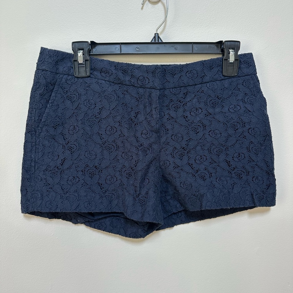 Cynthia Rowley Navy Lace High Waist Shorts